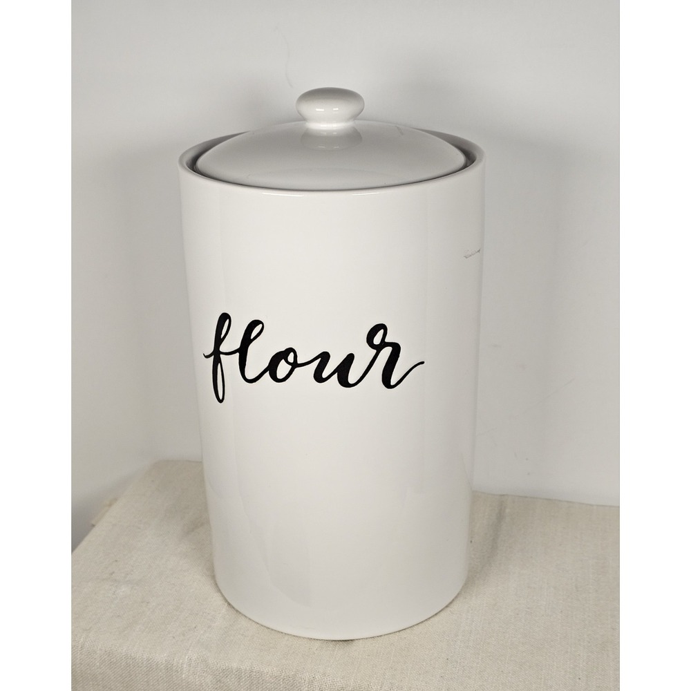 Threshold White Flour Stoneware Storage Container With Lid
